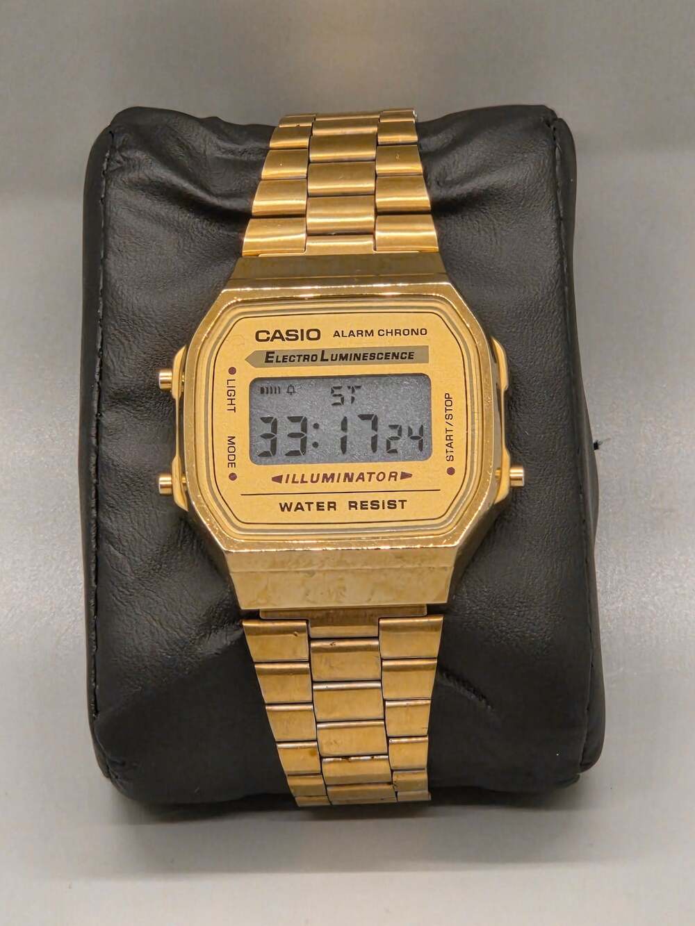 Vintage Casio A168WG-9 Gold Tone Watch with Digital Retro Style